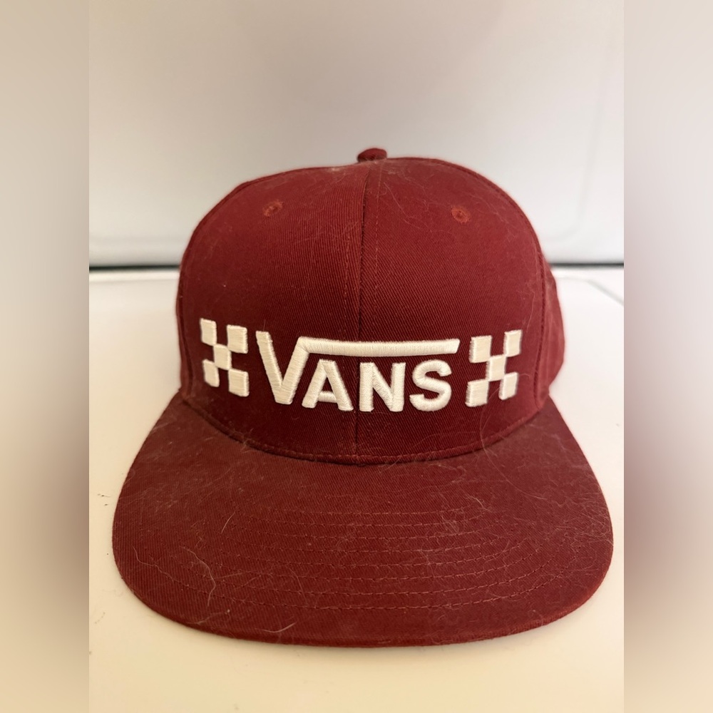 Vans Maroon Cap with White Logo